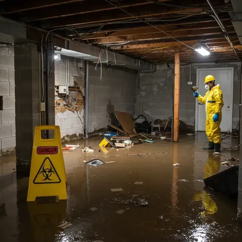 Flooded Basement Electrical Hazard in Huron County, MI Property